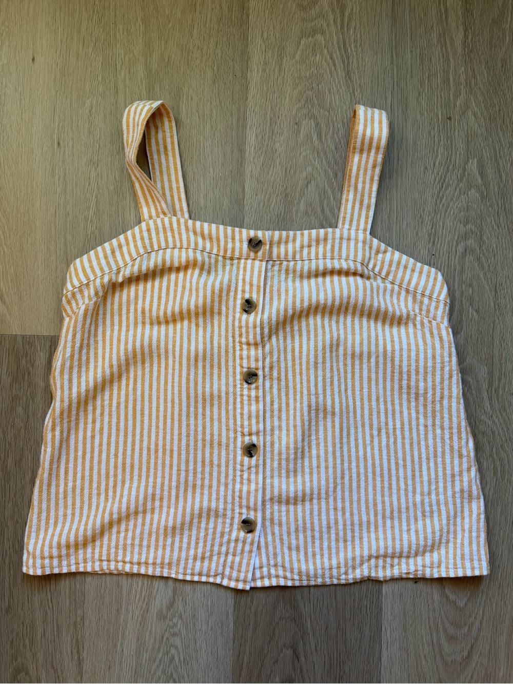 J. Crew Striped Yellow-White Button Front Tank Top